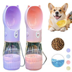 2 In 1 Portable Dog Water Bottle For Small Big Dogs Cat Outdoor Leak-proof Puppy Drinking Bowl With Food Container Pets Feeder Pet Products